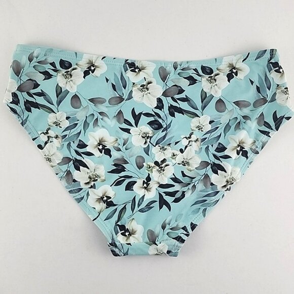 NIPTUCK SWIM Women's Baby Blue White Floral Print Bikini Bottom Size 4 - Picture 2 of 11